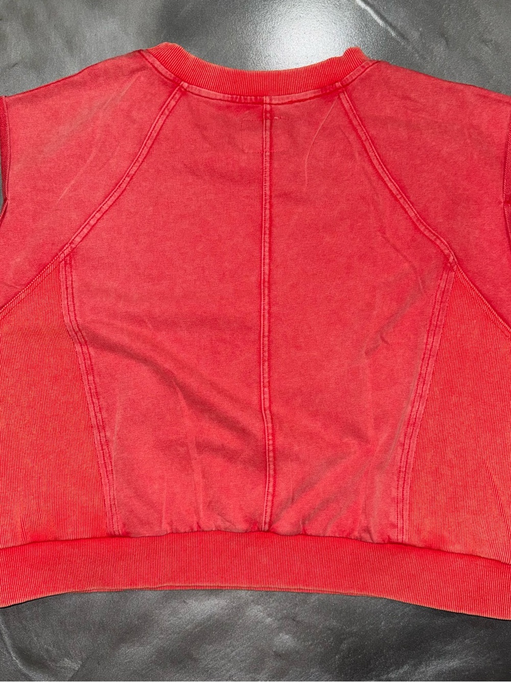 Umgee Red Sleeveless Sweatshirt Top - Picture 2 of 6
